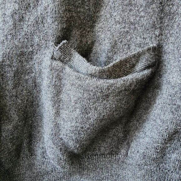 Ralph Lauren Sport Merino Wool Cardigan | Women's Large | Charcoal Gray Pockets - Picture 8 of 9